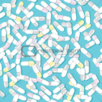 Colorful medication pills seamless vector