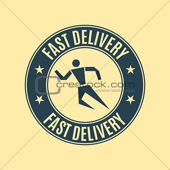 The emblem fast delivery, vector illustration.
