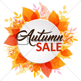 Abstract autumn banner with leaves