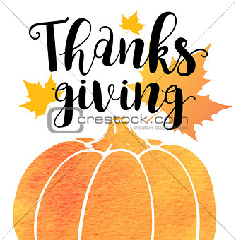 Greeting card for Thanksgiving Da