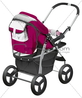Modern comfortable baby carriage