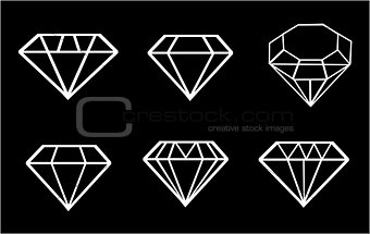 Diamond vector icons set 
