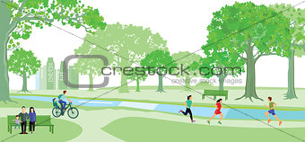 Park with healthy public