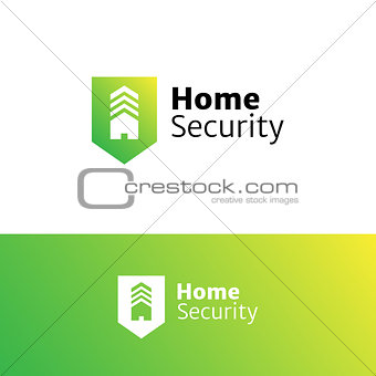 Vector home security service minimalistic logo.