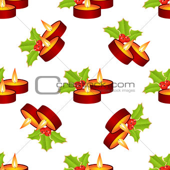 Seamless of christmas candle