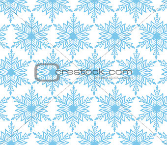 Blue snowflake Christmas seamless background