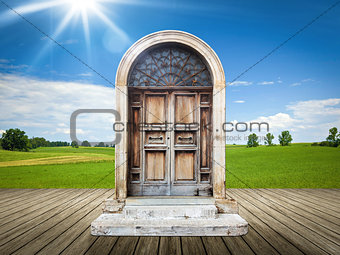 landscape with an old door