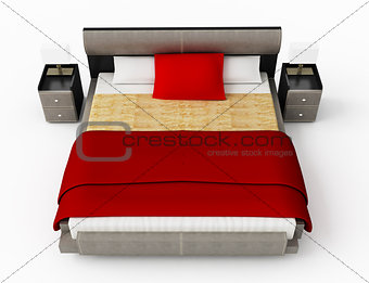 Bed on a white background