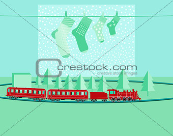 Christmas gifts with toy train