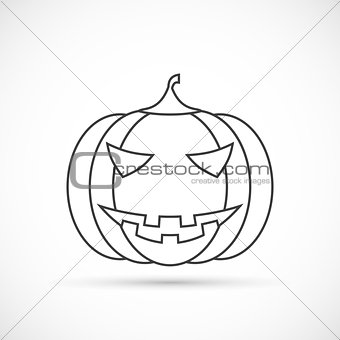 Helloween pumpkin outline icon