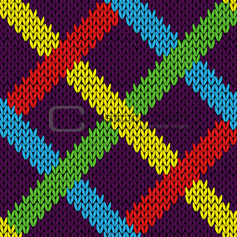 Seamless knitting pattern with color lines