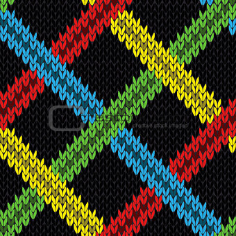 Seamless knitting pattern with various color lines