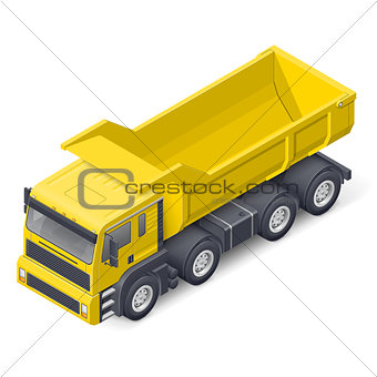 Tip truck isometric detailed icon