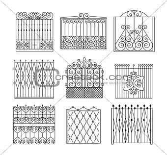 Metal Grid Fencing Set Of Different Designs