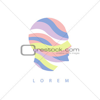 Waivy Stripes Inside Human Head Abstract Design Pastel Icon
