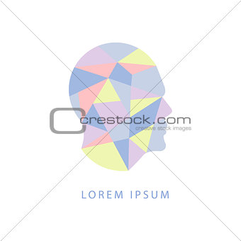 Geometric Shapes Inside Human Head Abstract Design Pastel Icon