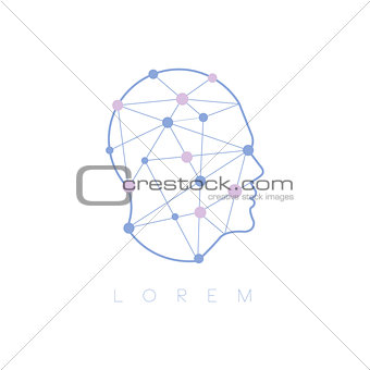 Geometric Shapes Inside Human Head Abstract Design Pastel Icon