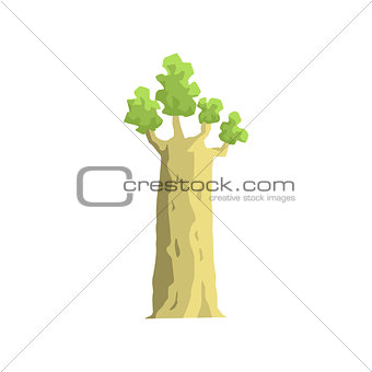 Young Baobab Tree Jungle Landscape Element