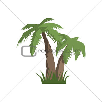 Two Palm Trees Jungle Landscape Element