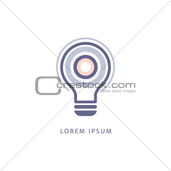 Abstract Shapes Inside Idea Bulb  Design Pastel Icons