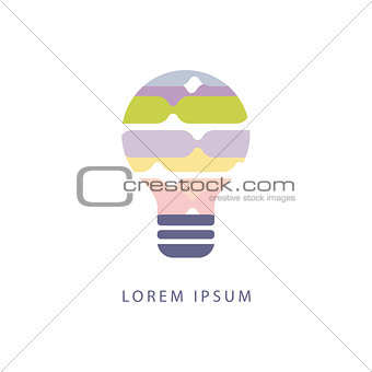 Stipes Inside Idea Bulb Abstract Design Pastel Icons