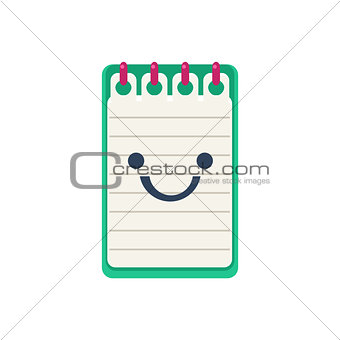 Open Block Note Primitive Icon With Smiley Face
