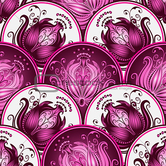 Vintage seamless pattern with circles 
