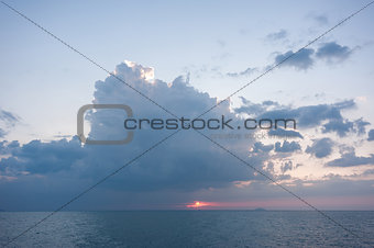 Colorful dawn over the sea. Nature composition.