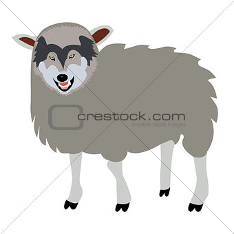 Wolf in sheep clothing concept