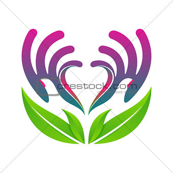 hands holding heart eco health concept vector eps10