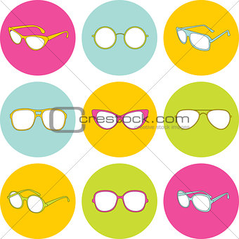Set of sunglasses with different frames