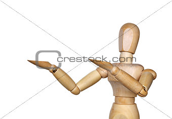 Wooden man with hands