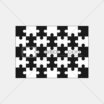 Jigsaw puzzle blank template thirty-five elements