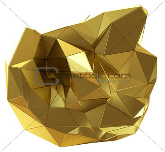 Abstract golden shape isolated on white
