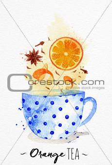 Teacup orange tea