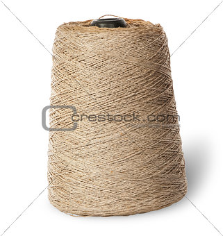 Vertical bobbin of old dirty thread beige