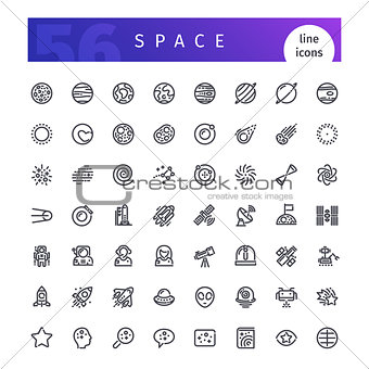 Space Line Icons Set