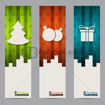 Christmas shopping labels with striped colorful elements