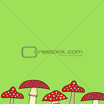 abstract vector doodle mushroom background