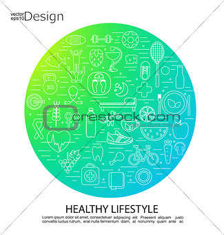 Healthy lifestyle concept symbols.