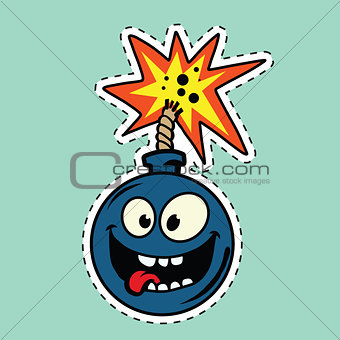 Funny bomb cartoon character
