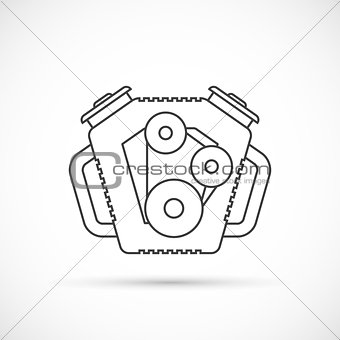 Car engine outline icon