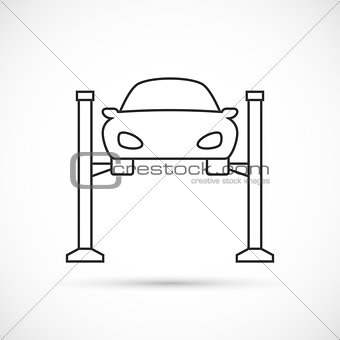 Car lifting outline icon