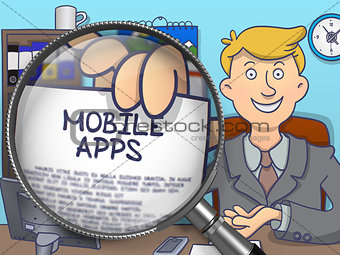 Mobile Apps through Magnifier. Doodle Style.