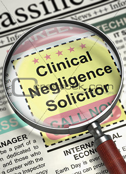 Clinical Negligence Solicitor Job Vacancy. 3D.