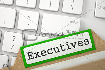 Index Card with Executives. 3D.