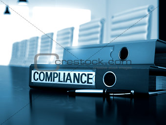 Compliance on Folder. Toned Image. 3D.