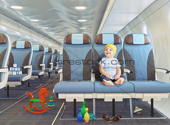 child in the airplane