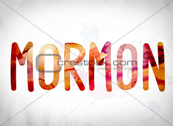 Mormon Concept Watercolor Word Art