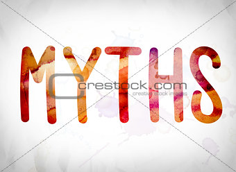 Myths Concept Watercolor Word Art